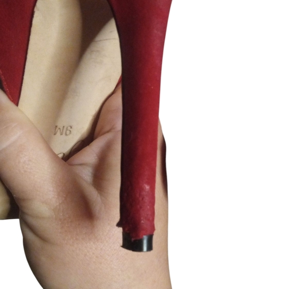 Vibrant Red Satin Bow Heels - Picture 9 of 9